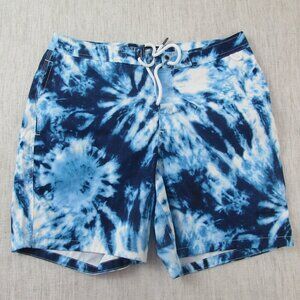 Men's Abercrombie &‎ Fitch Blue tie dye Drawstring shorts, size 31
